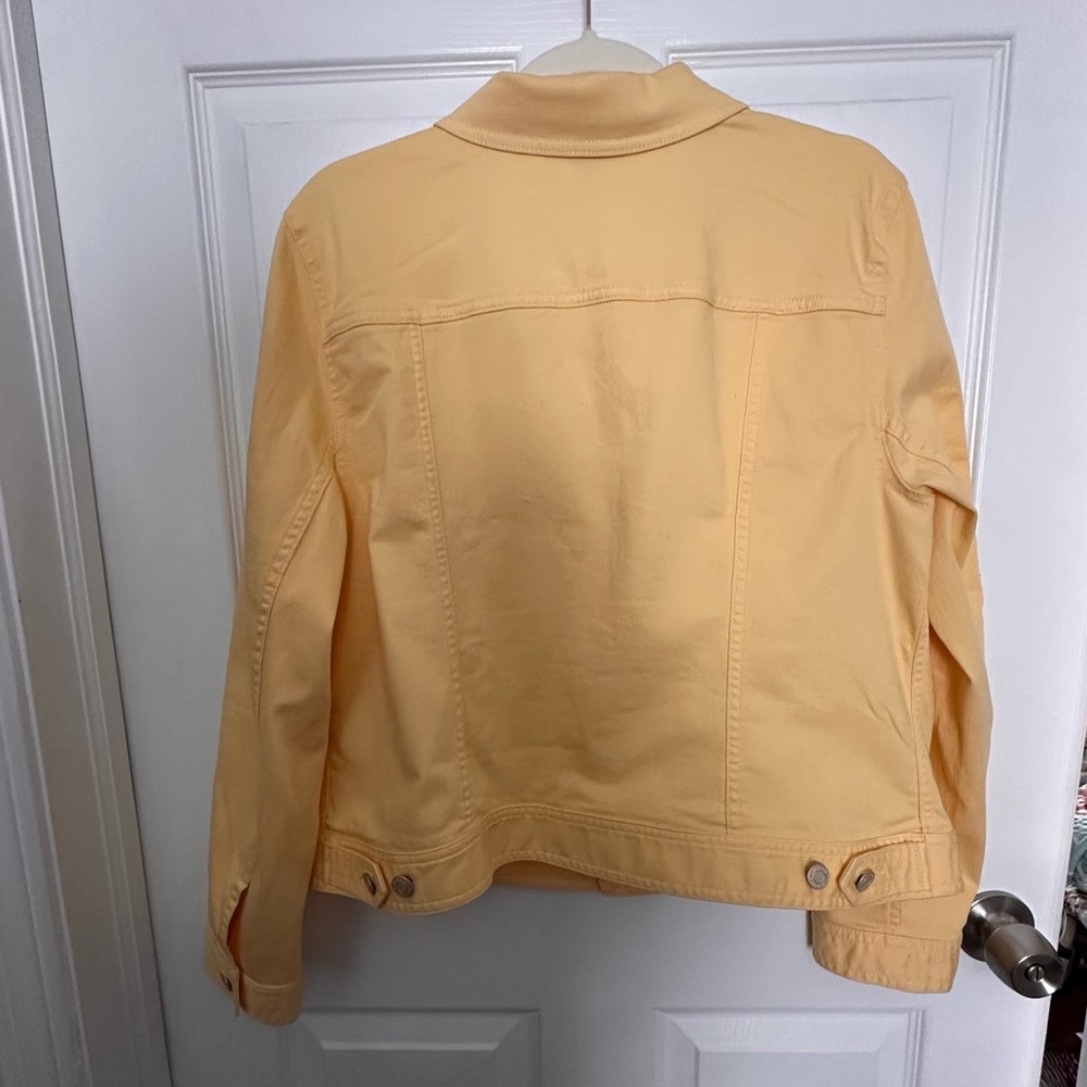 Women's Talbots Butter Yellow Denim Jacket EUC Sz:XL - Picture 4 of 9